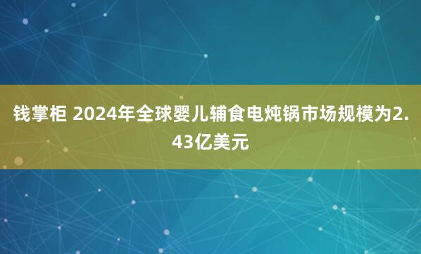 钱掌柜 2024年全球婴儿辅食电炖锅市场规模为2.43亿美元