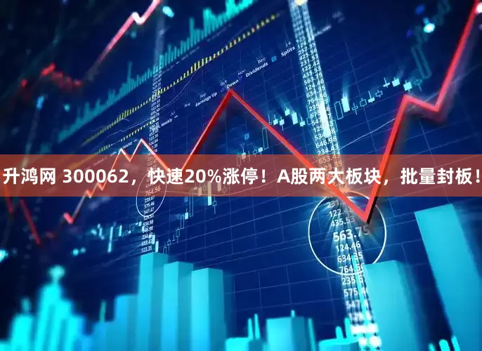 升鸿网 300062，快速20%涨停！A股两大板块，批量封板！